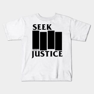 Black Flag Parody Seek Justice Isaiah 1:17 Kids T-Shirt